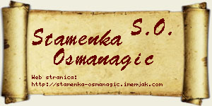 Stamenka Osmanagić vizit kartica